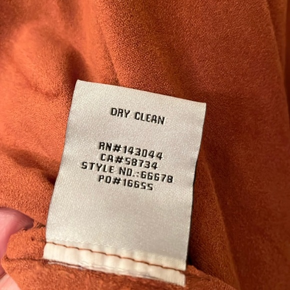 Bagatelle jacket woman’s small rust color faux suede open draped front pockets - Picture 12 of 13